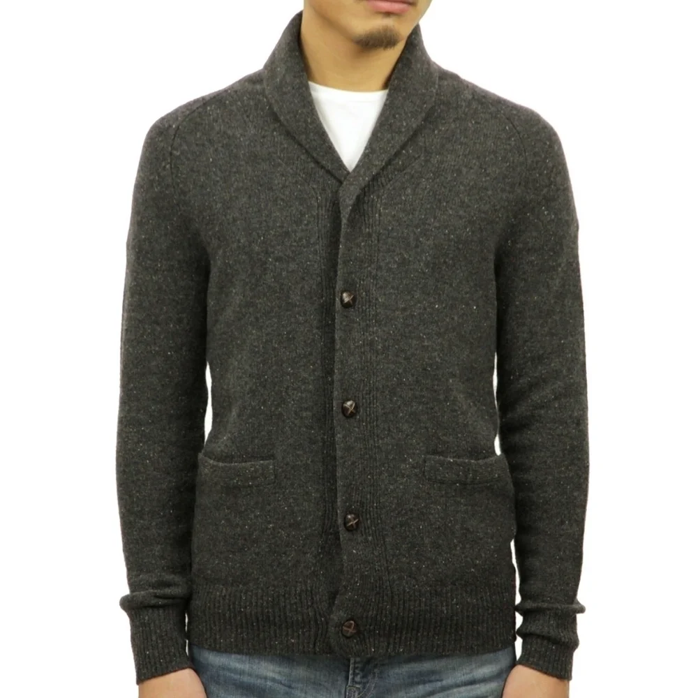J Crew Sweater Mens XS Gray Lambswool Donegal Cardigan Shawl Neck Scholar NWT